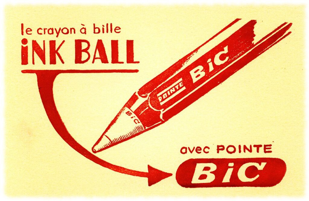 Реклама удосконаленої кулькової ручки від «Bic»