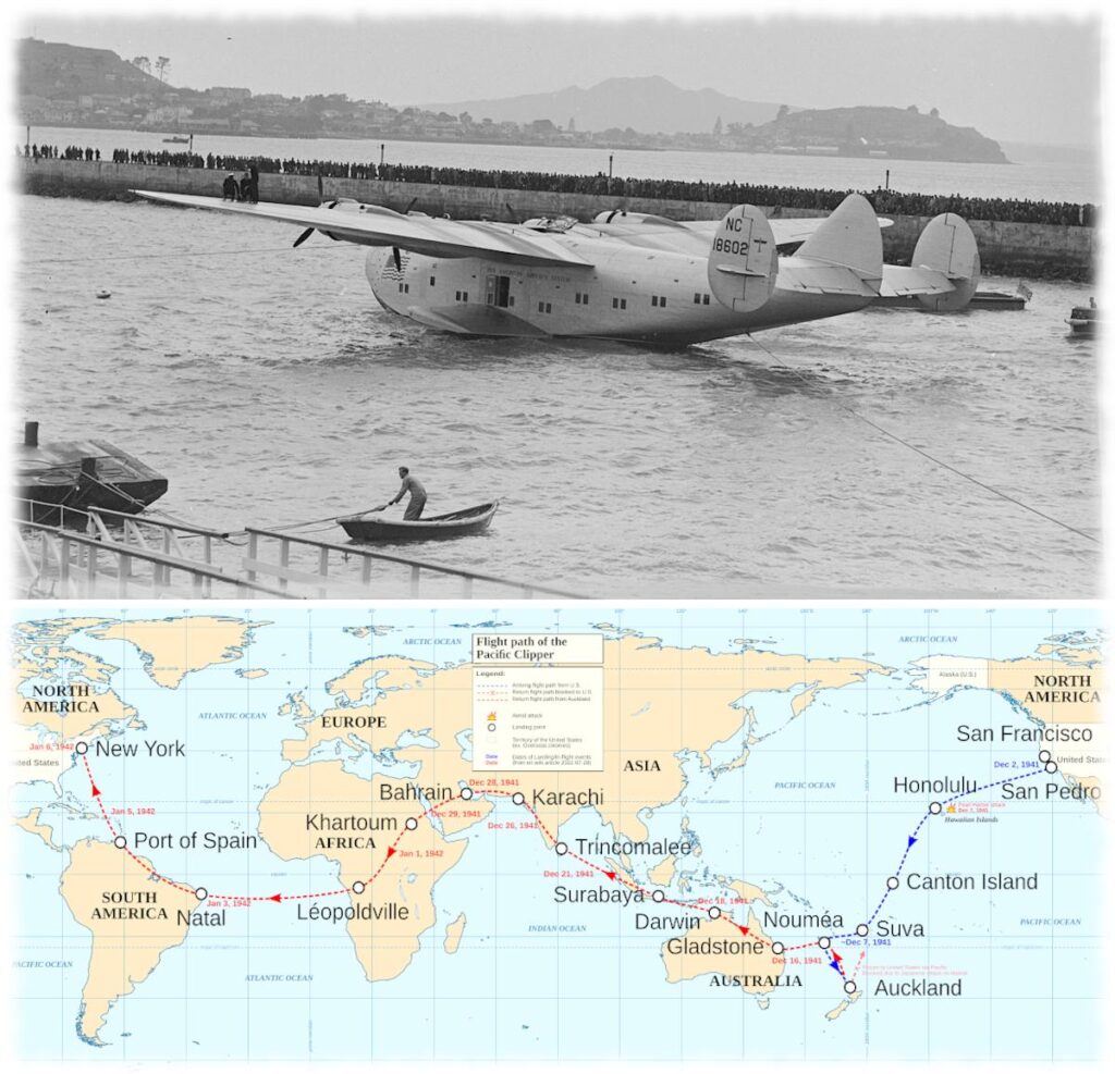Самолет «Pacific Clipper» и маршрут кругосветки