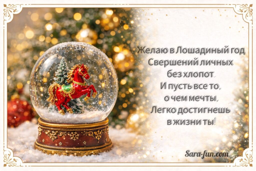 Картинка-поздравление в год Коня