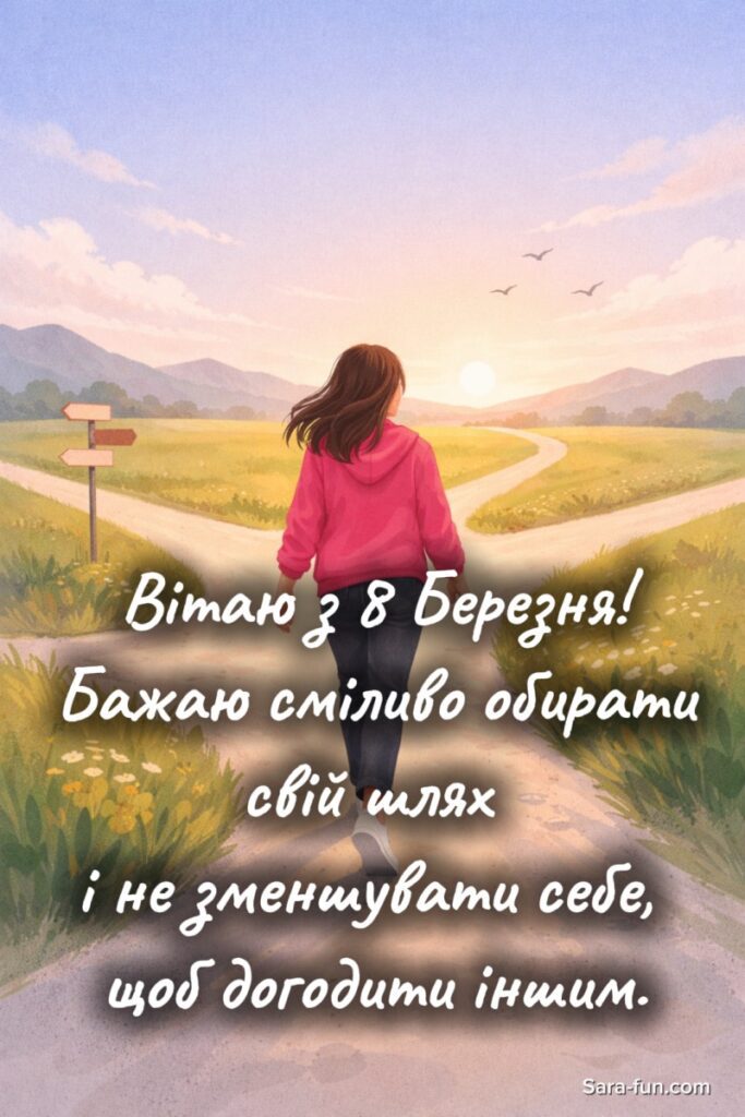 Листівка-привітання з 8 Березня