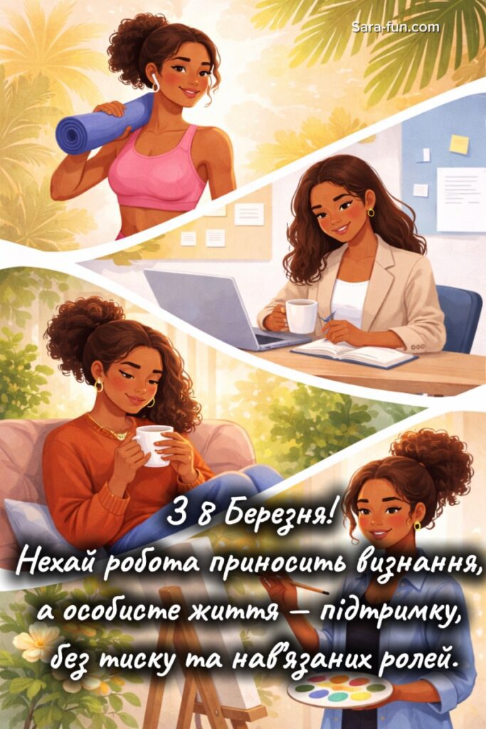 Привітання з 8 Березня для сучасної жінки