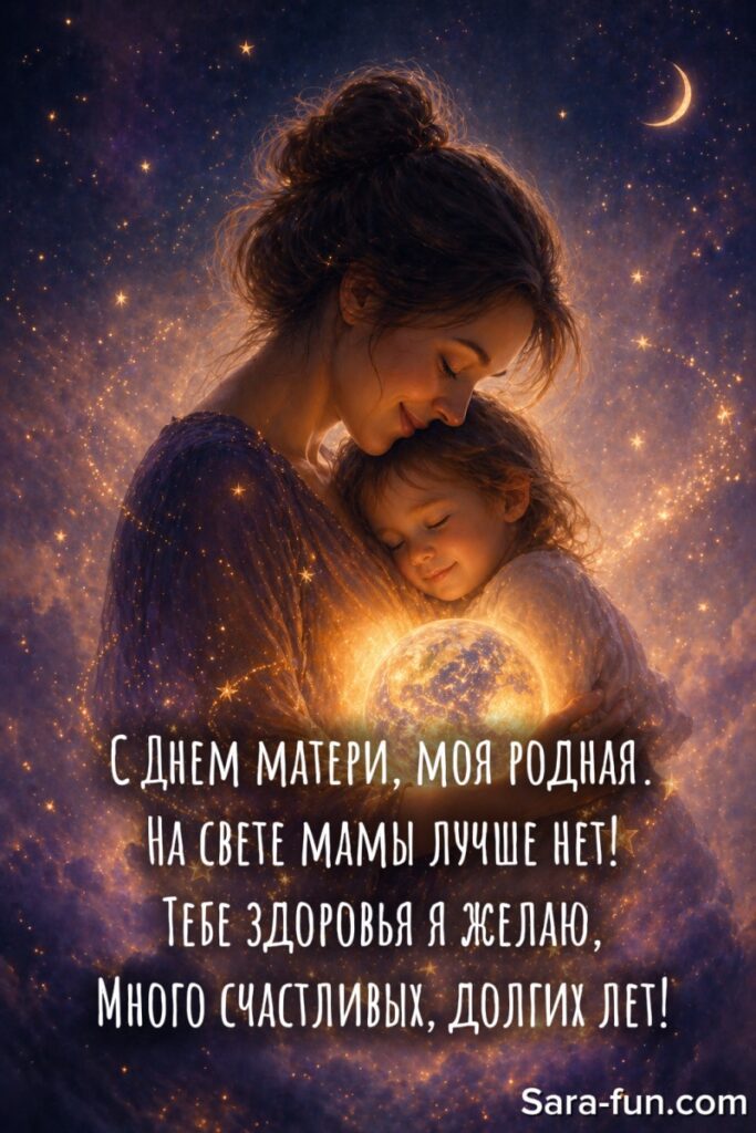 Нежное поздравление-открытка ко Дню матери
