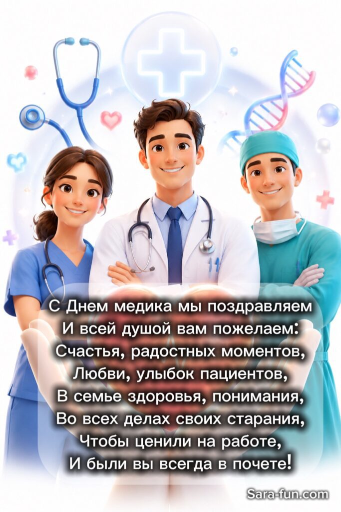 Открытка с поздравлением для медиков